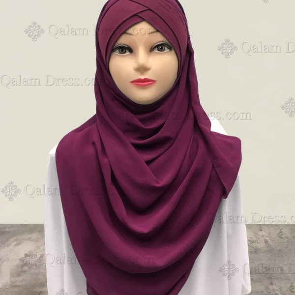 Hijab à enfiler bonnet croisée